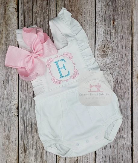 Monogrammed Baby Romper (Color Options)