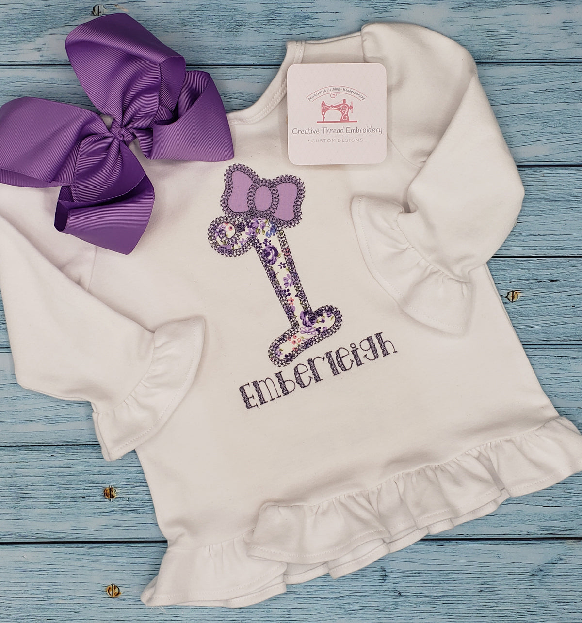 Girl's Birthday Number (Appliqué Design)